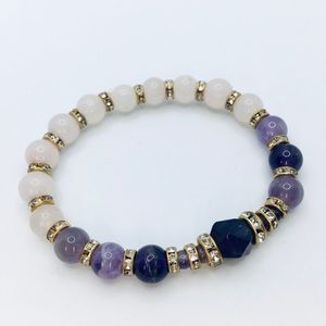 Amethyst rose Quartz stretch bead bracelet
